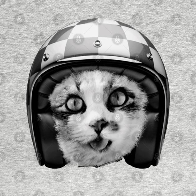 Biker Cat by wamtees